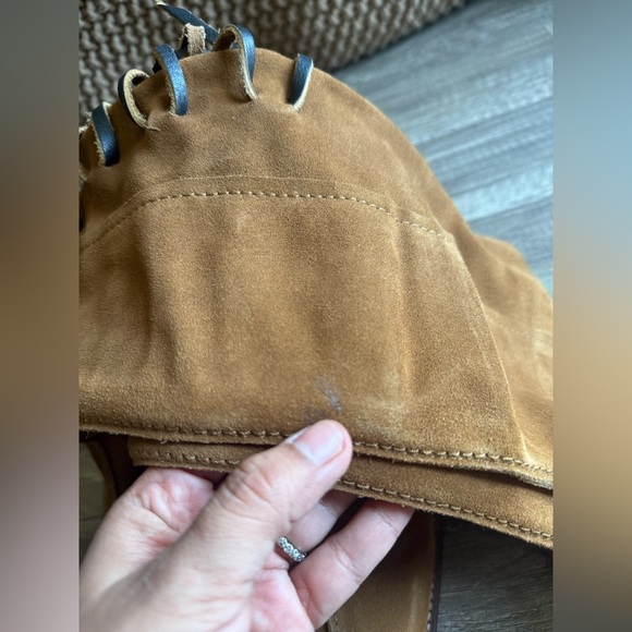 Free People Back-lace Sway Low Slouchy Boots NWOT Size US 9.5 Camel Suede - Picture 13 of 13